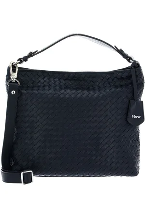 Abro+ Leren Schoudertas Leather Piuma Weaving Hobo Bag Elvi Blauw