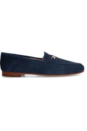 Manfield Dames - Blauwe suède loafers