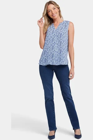 NYDJ Mouwloze Pintuck Blouse