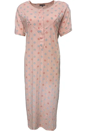 Cocodream Cocodream - Klassiek nachthemd dames - Korte mouw - Lang model - met stippen