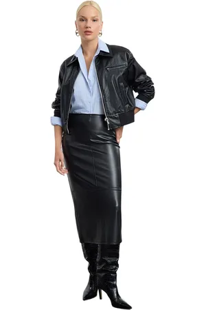Trendyol Bordeauxrode Kokerrok Met Hoge Taille En Aansluitende Split Twoaw25Et00090