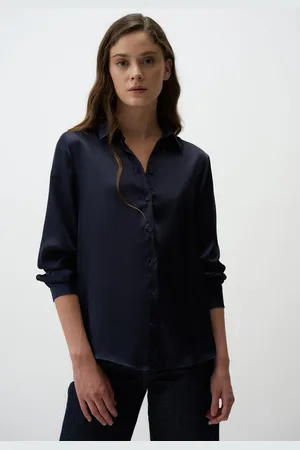 Jimmy Key Marineblauw Met Knopen Shirt