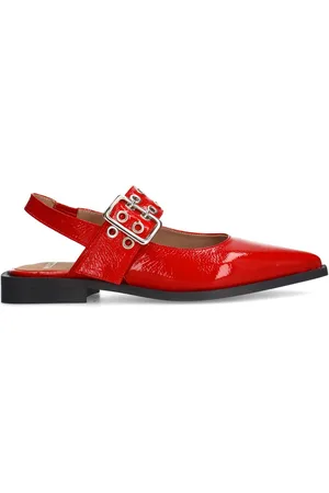 Manfield Dames - Rode lakleren slingbacks