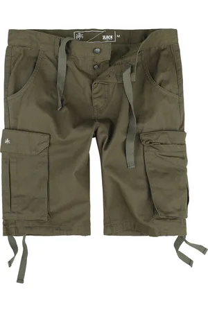 EMP Olijfgroene korte broek met riemlussen Mannen - L
