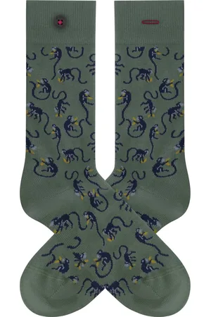 A-dam Banana Monkey - Sokken - Sok - Biologisch Katoen - Vegan - Heren en Dames - Groen - 36-40
