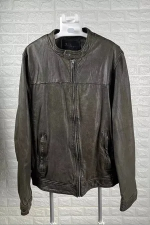 GOOSECRAFT Gallery 062 Leather Jacket Dark Khaki Men
