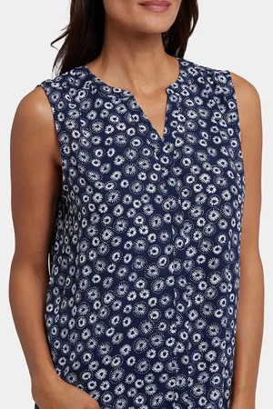 NYDJ Mouwloze Pintuck Blouse