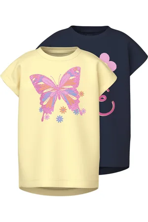 NAME IT NMFVIOLET 2P CAPSL TOP Meisjes T-shirt - Pastel Yellow