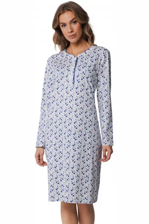 Pastunette Dames nachthemd lange mouw - knoopsluiting - - 52