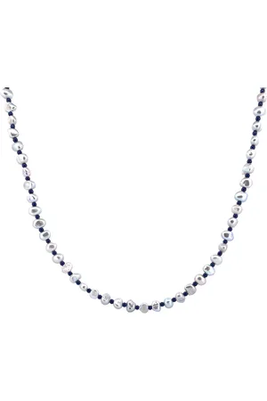 IBIZA MEN MENS JEWELLERY IbizaMen KIDS - jongens ketting - zoetwater zilverblauw - 6mm - 36+5cm verstelbaar