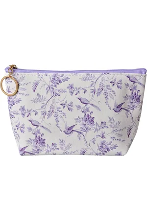 Clayre & Eef Toilettas Dames 21x5x13 cm Paars Synthetisch Bloemen