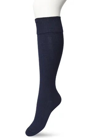 Bonnie Doon Bio Kabel Kniekousen Dames Donker Blauw maat 36/42 - Klassiek Kabel patroon - Biologisch Katoen - Uitstekend draagcomfort - Classic Cable Knee High - OEKO-TEX - Gladde Naden - Duurzaam Huidvriendelijk Bio Katoen - - BP211507.111