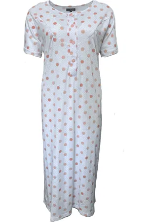 Cocodream Cocodream - Klassiek nachthemd dames - Korte mouw - Lang model - met stippen