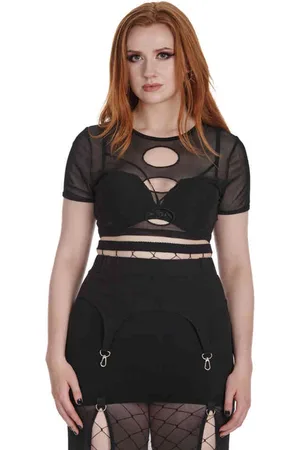 Banned Retro Eclipse Cut Out Mesh Crop top - XL