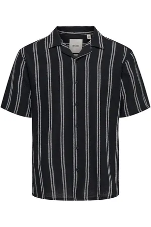 Only & Sons ONSTREV LIFE REG STRIPE SS SHIRT NOOS Heren Overhemd