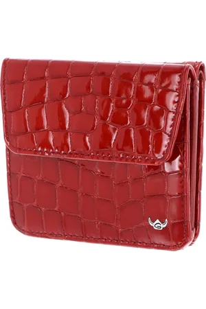 Golden head Leren Portemonnee Cayenne RFID Protect Billfold Coin Wallet With Front Snap Closure Rood