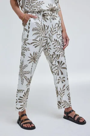 DIDI Dames Pants Sol Offwhite Palmer print maat 38
