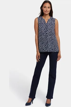 NYDJ Mouwloze Pintuck Blouse