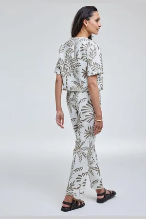 DIDI Dames Pants Sol Offwhite Palmer print maat 46
