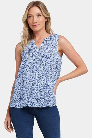 NYDJ Mouwloze Pintuck Blouse