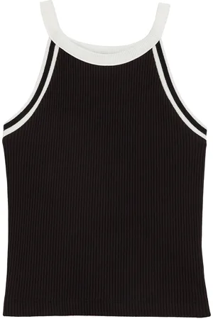 WE Fashion Meisjes haltertop van ribstof
