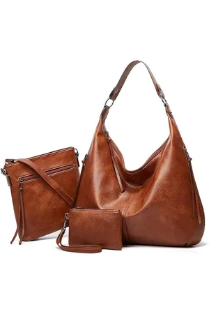 Merkloos S&Dshopline® - Dames Tote Tas Vintage PU Lederen Handtassen voor Vrouwen Hobo Tassen Tote Schoudertas met Rits
