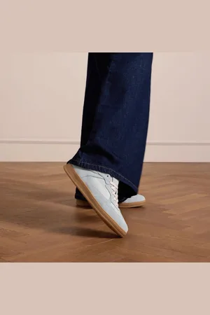 Manfield Dames - Lichtblauwe suède sneakers