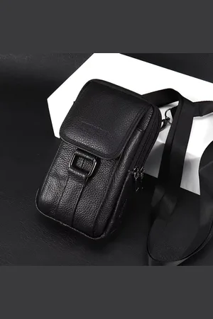 Merkloos Outdoor Werktas voor Heren - Lederen Heuptas voor Mobiele Telefoon, Sleutels, Sigaretten en Riem Tas, Praktische Heuptas voor Werk, Avontuur, Reizen en Outdoor Activiteiten