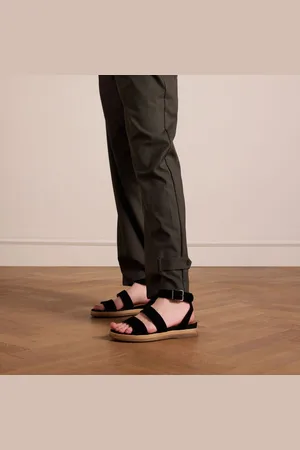 No Stress Dames - Zwarte suède plateau sandalen