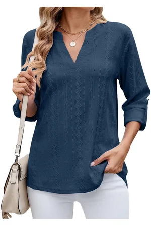 Merkloos Blouse Dames Zomer T-shirt V Hals Korte Mouw Dames Tops Elegante Dames Blouses Casual Blouse Shirt Tuniek