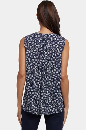 NYDJ Mouwloze Pintuck Blouse