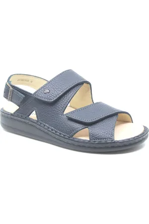 Finn TORO S, 81528-650413, Blauwe heren sandalen met klittenband sluiting