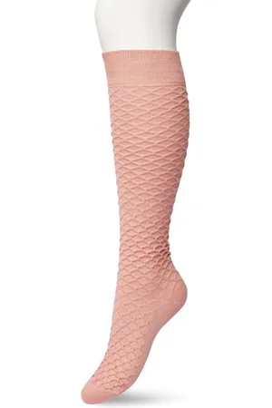 Bonnie Doon Bio Kabel Kniekousen Dames Licht Roze maat 36/42 - Kabel patroon in Ruit Vorm - Biologisch Katoen - Uitstekend draagcomfort - Cable Knee High - OEKO-TEX - Gladde Naden - Duurzaam Huidvriendelijk Bio Katoen - - BP211506.116