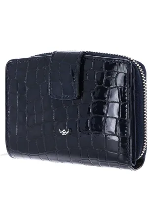 Golden head Leren Portemonnee Cayenne RFID Protect Billfold Coin Wallet Donkerblauw