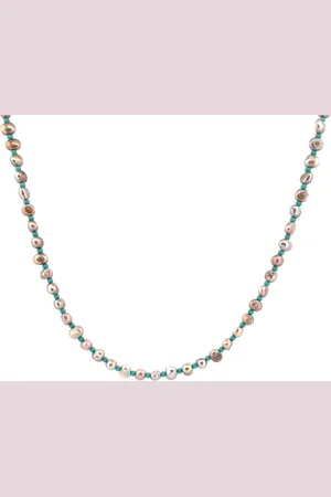 IBIZA MEN MENS JEWELLERY IbizaMen KIDS - jongens ketting - zoetwaterparels brons - - 36+5cm verstelbaar