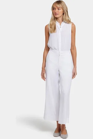 NYDJ Waverly Trouser Pants In Stretch Linnen Met Hoge Taille