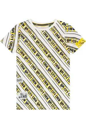 Quapi T-shirt Adam empire yellow stripe - maat 146/152
