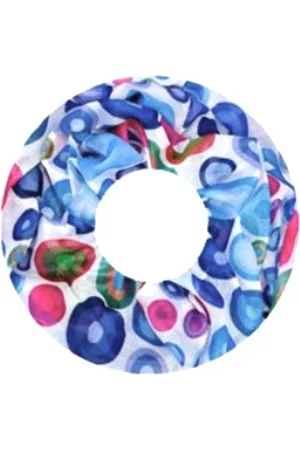 Merkloos Dunne Colsjaal - Print - (23726#) - Blauw/Ecru