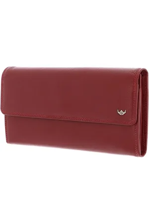 Golden head Leren Portemonnee Polo RFID Protect Ladies Purse Wallet Rood