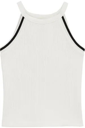 WE Fashion Meisjes haltertop van ribstof