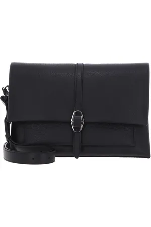 Coccinelle Leren Schoudertas Dorian Handbag Grained Leather Zwart