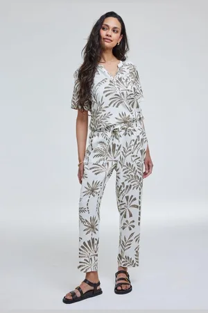 DIDI Dames Pants Sol Offwhite Palmer print maat 48