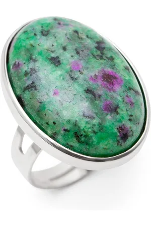 Zentana Zoisiet Robijn Ring - Cabochon Edelsteen - Positiviteit - Sieraden voor Vrouwen & Dames
