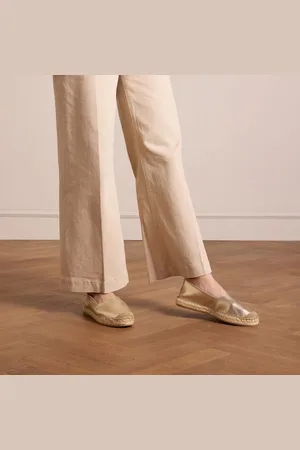 Manfield Dames - Gouden leren espadrilles