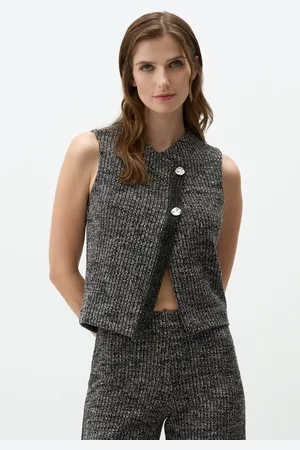 Jimmy Key Getextureerd Vest Met Knopen