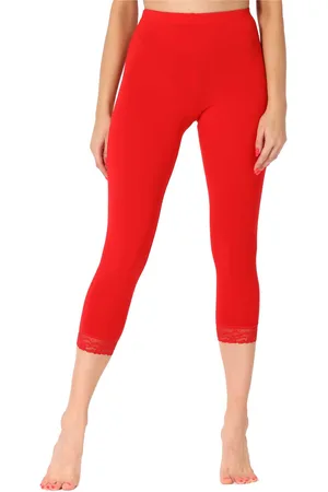Merry Style MS-MS10-290-LE Dames Capri Leggings - Sport - Vrijetijdsbroek - 3/4 Lengte met Kant - Viscose - Sporbroek - Yogabroek - - L