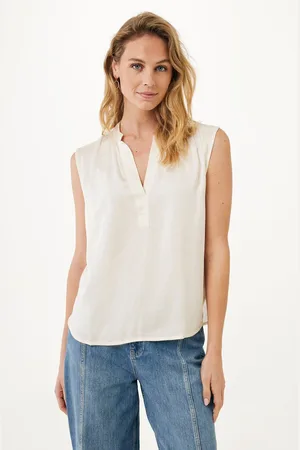 Mexx Violet Satin Top Creamy White Dames