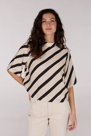 Jansen Amsterdam Teddie Blouse Bs 116 Short Sleeve High Neck Blouses Dames -