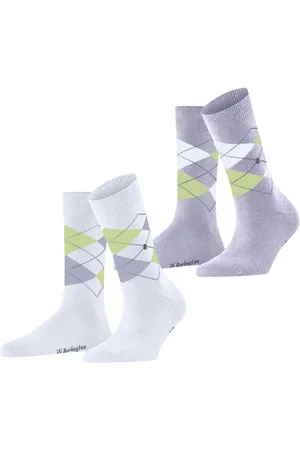 Burlington 2-paar Everyday dames sokken - Argyle - katoenen sokken met ruit print - 36