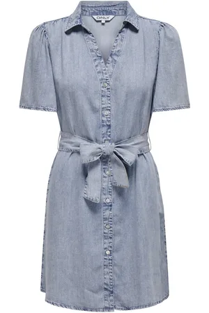 ONLY ONLHELENA SS BELTED DNM DRESS QYT - Dames - Mini jurken